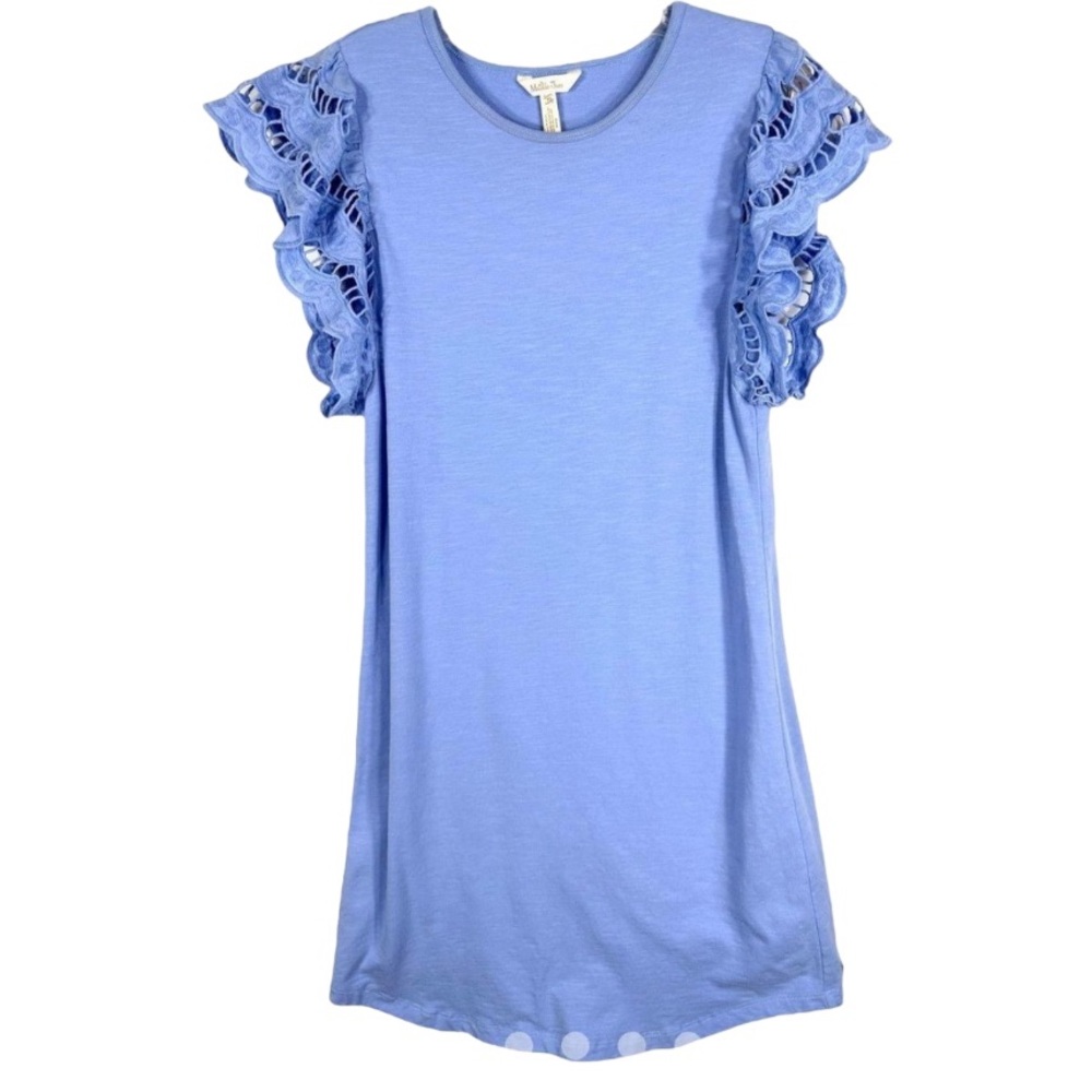 Matilda Jane In Season Shift Dress Perriwinkle Blue Eyelet Lace Flutter …